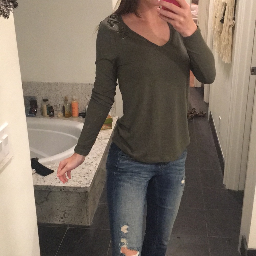 Pacsun Army Green Long Sleeve Shirt